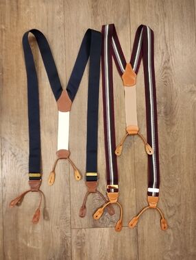 Vintage Dooney Bourke Bundle of 2 Suspenders Braces Classic Preppy Adjustable